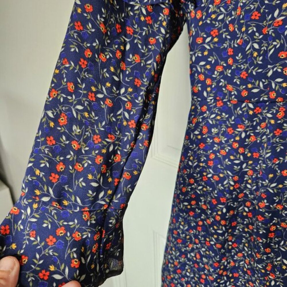 JACK by BB DAKOTA Blue Floral Mini Dress Long sleeves Size S - Picture 5 of 16